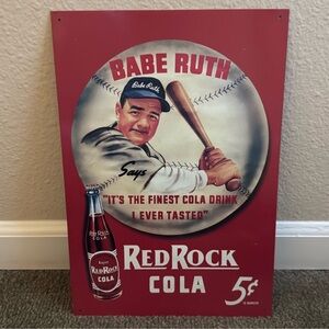 Vintage Babe Ruth Red Rock Cola Sign
